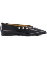 Toral Shoes - Eyelet-Embellished Pointed-Toe Ballet Flats - Lyst