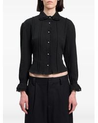 Ann Demeulemeester - Lace-Trim Waffle-Jersey Blouse - Lyst