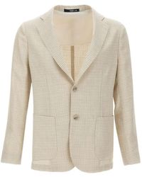Barba Napoli - Easy J Mono Houndstooth Buttoned Blazer - Lyst
