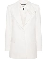 Nissa - Floral-Appliqué Single-Breasted Blazer - Lyst