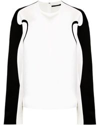 Haider Ackermann Boxy Fit Contrast Piping Top - White