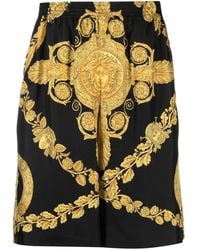 Versace - Bedruckte shorts aus seiden-twill - Lyst