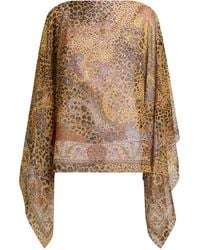 Etro - Silk Poncho - Lyst