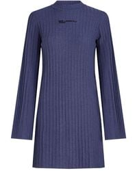 KARL LAGERFELD - Ribbed High-Neck Dress - Lyst