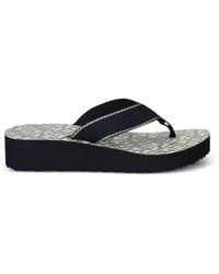 Tommy Hilfiger - Monogram-Print Platform Flip-Flops - Lyst