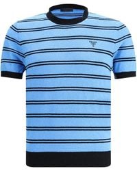 Prada - T-Shirt Aus Baumwolle Und Seide - Lyst