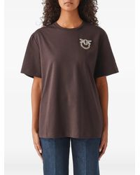 Pinko - T-Shirt Love Birds À Ornements En Cristal - Lyst