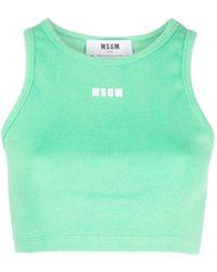 MSGM - Logo-Print Sleeveless Top - Lyst