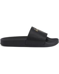 Giuseppe Zanotti - Brett Logo-Embellished Leather Slides - Lyst