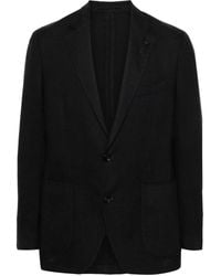 Lardini - Brooch-Detail Single-Breasted Blazer - Lyst