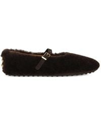 Tod's - Shearling-Trim Ballet Flats - Lyst