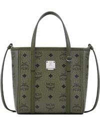 MCM - Toni Mini Khaki Moss Polyurethane Polyester Shopper - Lyst