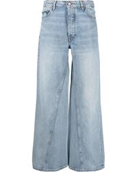 Ganni - Seam-Detail Wide-Leg Jeans - Lyst
