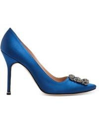 Manolo Blahnik - Escarpins Hangisi À Boucle Ornée De Cristaux - Lyst