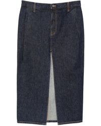 KHAITE - Cotton Belt Loops Skirt With Four Pockets - Lyst