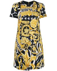 Versace Jurk Met Barokprint - Metallic