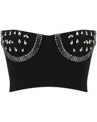 Area - Top Senza Spalline Con Decorazione Di Cristalli - Lyst