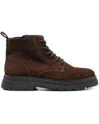 Marc O' Polo - Lace-Up Suede Biker Boots - Lyst