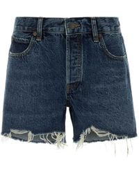 FRAME - The Long Hang Frayed Shorts - Lyst