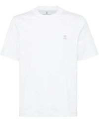 Brunello Cucinelli - Logo Cotton T-Shirt - Lyst