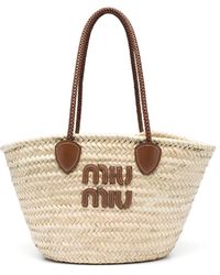 Miu Miu - Handtasche mit Logo-Patch - Lyst