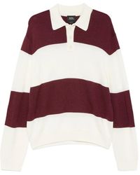 A.P.C. - Jersey A Rayas Con Cuello De Polo - Lyst