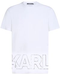 Karl Lagerfeld - T-Shirt Con Stampa - Lyst