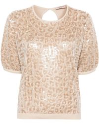 Twin Set - Sequined Knitted T-shirt - Lyst