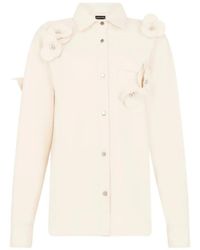 David Koma - 3D Flower Denim Shirt - Lyst