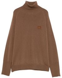 ERMANNO FIRENZE - Rollkragenpullover Mit Logo-Stickerei - Lyst