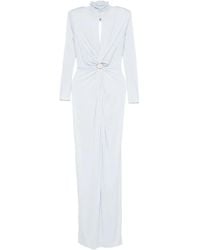 Elisabetta Franchi - Carpet High-Neck Twist-Front Maxi Dress - Lyst