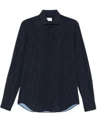Xacus - Textured Long-Sleeved Shirt - Lyst