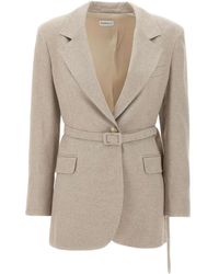 Marella - Blazer Met Smalle Revers En Ceintuur - Lyst