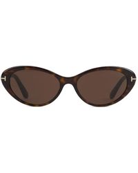 Tom Ford - Tortoiseshell-Effect Cat-Eye Sunglasses - Lyst