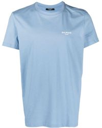Balmain - T-shirt en coton à logo floqué - Lyst