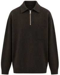 Amaranto - Half-Zip Chest-Pocket Sweater - Lyst