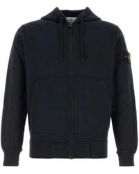 Stone Island - Garment-Dyed Organic Cotton Zip-Up Hoodie With Logo Badge - Lyst