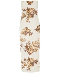 Magda Butrym - Strapless Floral-Print Midi Dress - Lyst