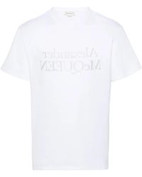 McQueen - Katoenen T-Shirt Met Logoprint - Lyst