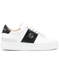 Philipp Plein - Leather Logo-Plaque Sneakers - Lyst