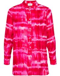 P.A.R.O.S.H. - Robe-chemise en soie à imprimé tie dye - Lyst