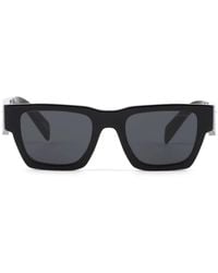 Prada - Eckige Sonnenbrille Mit Logo-Gravur - Lyst