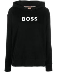BOSS - Logo-print Organic Cotton Hoodie - Lyst