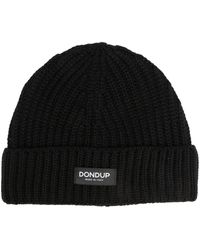 Dondup - Gerippte Mütze Mit Logo-Patch - Lyst