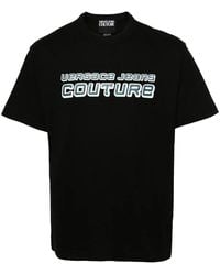 Versace Jeans Couture - T-shirt With Rhinestone Details - Lyst