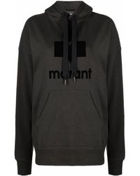 Isabel Marant - Cotton Mansel Hoodie Sweatshirt With Front Logo - Lyst