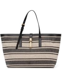 Furla - L Debby Striped Tote Bag - Lyst