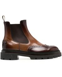 Santoni - Leather Ankle Brogue Boots - Lyst