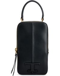Tod's - Logo-plaque Leather Phone Bag - Lyst