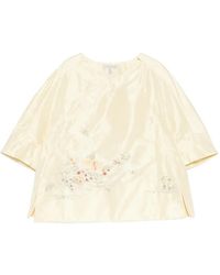 Shiatzy Chen - Silk Satin Embroidered Top - Lyst